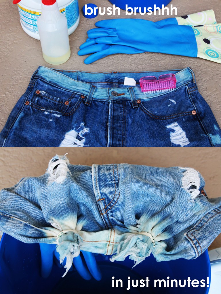 diy bleached star shorts